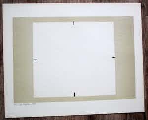 Cees Andriessen - Zeefdruk op transparant papier: "lijn en vlak" - 1977 verkocht voor € 45!