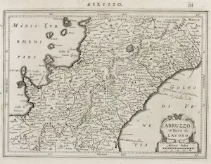 Hendrik Hondius - Kopergravure uit de Mercator-Hondius Atlas Minor, Abruzzo kaufen? Bieten Sie von 1!