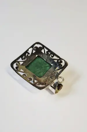 Nieuwe zilveren hanger met malachiet kopen? Bied vanaf 65!