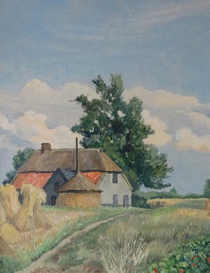 Elisabeth Posthuma - Zomers boerderijgezicht 1951 kopen? Bied vanaf 30!