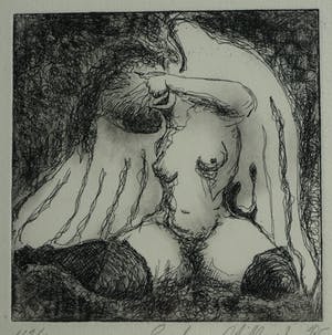 Sandra Hilhorst - Ingelijste ets , “Naakte Engel” – Loodskado 1995 kopen? Bied vanaf 35!