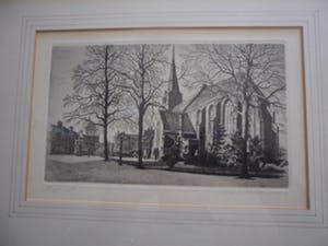 Maarten Langbroek - Ets. Titel, "Oude Kerk te Rijswijk (ZH)". kopen? Bied vanaf 15!