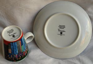 Plateelfabriek Schoonhoven N.V. - 4 Porseleinen bordjes + 1 kopje - Philadelphia kopen? Bied vanaf 1!