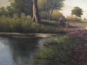 Niet of onleesbaar gesigneerd - Lebrun - 'Landschap met boerderij' kopen? Bied vanaf 1!