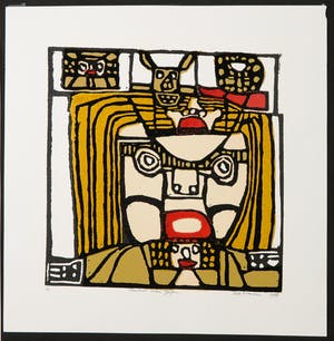 Rob Morren - Linosnedes, 4 portretten kopen? Bied vanaf 10!