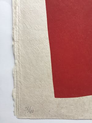 Klaas Gubbels - houtdruk 'Rode kan met object' - 2003 kopen? Bied vanaf 385!