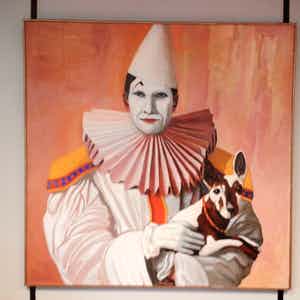 George van Herwaarde - Pierrot in wit met hond verkocht voor € 1050!