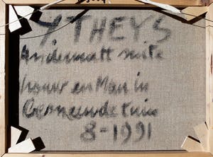 Yvan Theys - Vrouw en man in besneeuwde tuin, olieverf op doek (mooi ingelijst) kopen? Bied vanaf 625!
