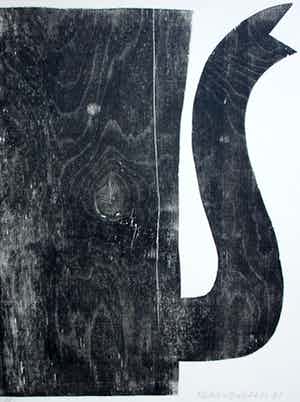 Klaas Gubbels - grote houtsnede - kan -1990 (laatste) verkocht voor € 395!