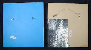 Menno Meijer - Lot van twee 3d-geometrisch-abstracte werken in gemengde techniek (verf, metaal) kopen? Bied vanaf 1!