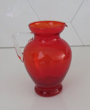 Empoli Glas - Sixties rode glazen kan kopen? Bied vanaf 10!