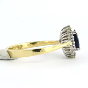 18k bicolour gouden ring met saffier en briljant geslepen diamant - rm 17.5 kopen? Bied vanaf 460!