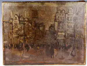 Jan Rijlaarsdam - Stadsgezicht met vele figuren vendu pour 80€ !
