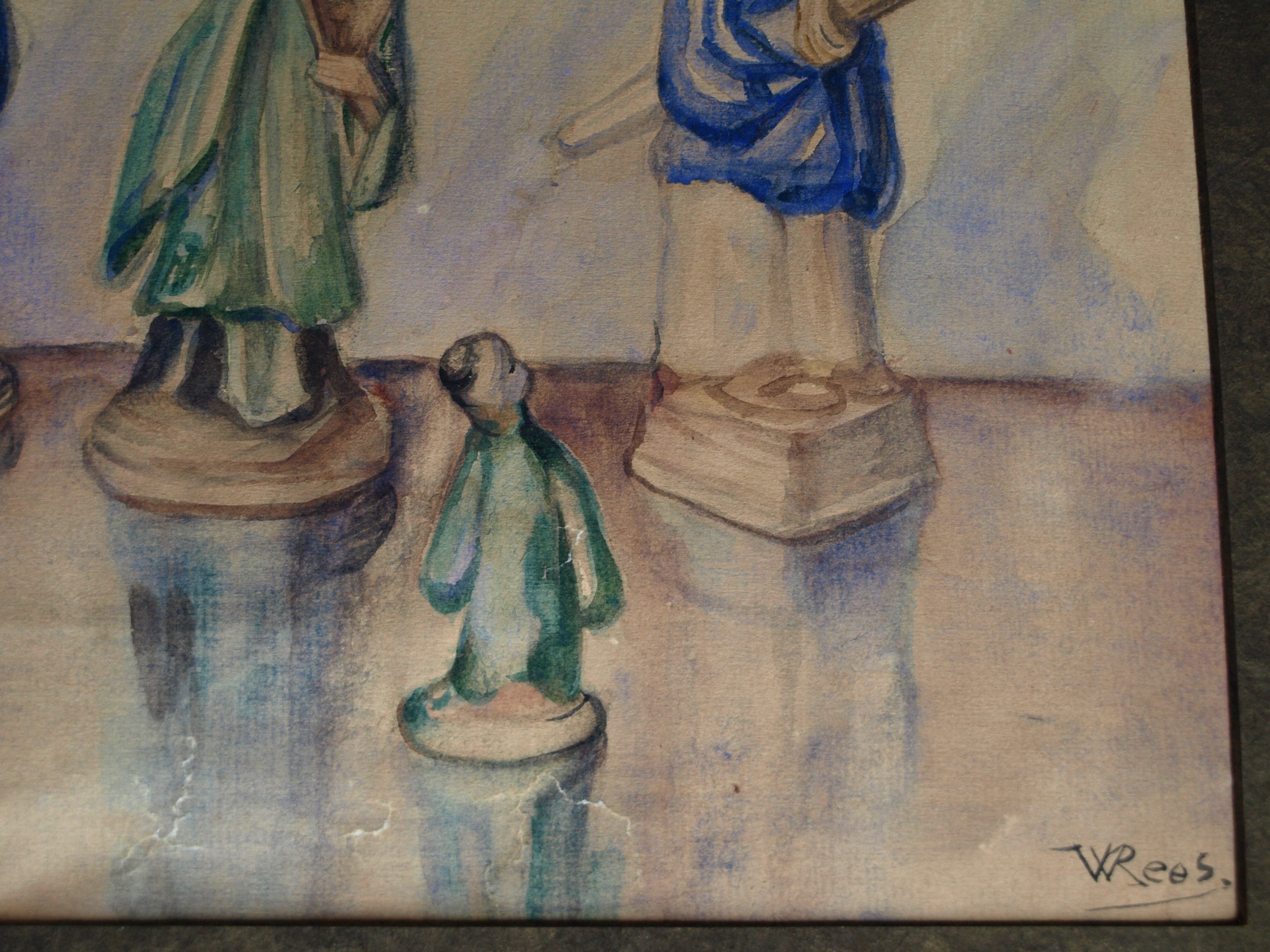 Willem Karel Rees - Aquarel , Oosterse figuren , Schaakstukken? – gesigneerd kopen? Bied vanaf 1!