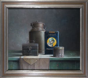 Piet Gutter - Sfeervol realistisch olieverf op paneel, N.V. De Faam - Ingelijst kopen? Bied vanaf 2000!