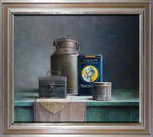 Piet Gutter - Sfeervol realistisch olieverf op paneel, N.V. De Faam - Ingelijst verkocht voor € 2000!