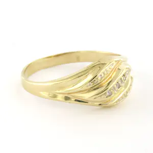 14k geel gouden ring met single cut geslepen diamant tot. 0.01ct – F/G - VS/SI kopen? Bied vanaf 160!