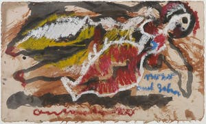 Anton Heyboer - Gemengde techniek op papier, Vrouw met zalm - Ingelijst kopen? Bied vanaf 300!