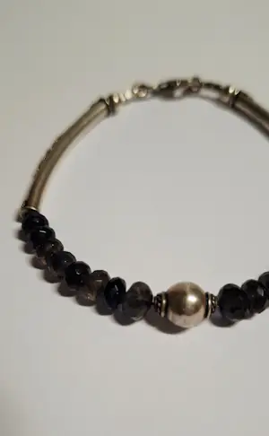 Nieuw mooie zilveren 925 Armband met 16 ronde  gefaseerde  rookkwarts kopen? Bied vanaf 50!
