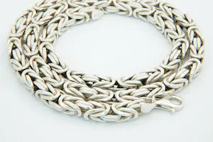 75 - Zeer zware (160gr) massief 1e gehalte zilveren koningscollier - 62cm lang kopen? Bied vanaf 240!