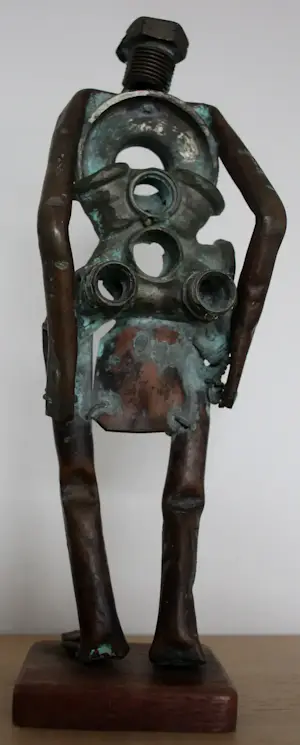 Dumont - Metalen scupltuur: abstract mensfiguur - 1998 kopen? Bied vanaf 199!