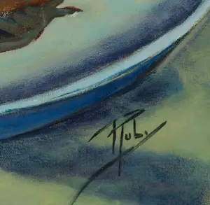 Ruby Bute - Olieverf op doek, Stilleven papaya kopen? Bied vanaf 100!