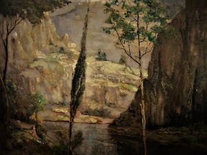 Isaac Naarden - Larense School - Landschap met besneeuwde bergtop - GROOT!!! kopen? Bied vanaf 80!