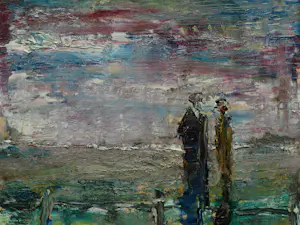 Peter Leyenaar - (1923-2023) , Acrylverf op canvasboard , Lange figuren I - 1982 kopen? Bied vanaf 50!