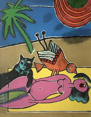 Corneille - Au Soleil avec Oiseau et chat kaufen? Bieten Sie von 375!