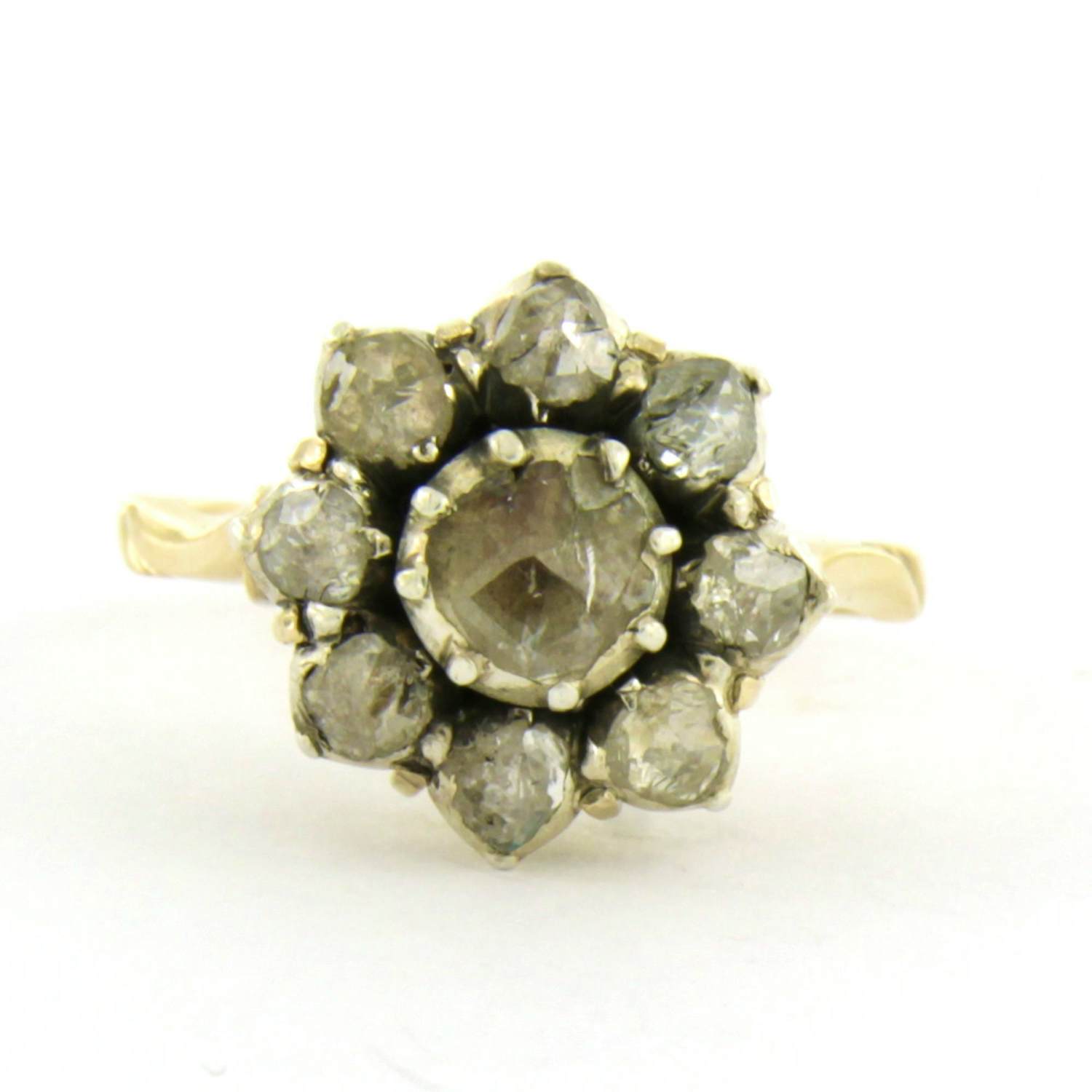 14k goud met zilveren ring met roos geslepen diamant tot. 0.35ct kopen? Bied vanaf 460!