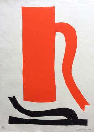 Klaas Gubbels - houtdruk ‘Baselitz’ - 2011 - oplage 40 ex. verkocht voor € 525!