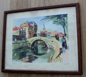 Henk van Gemert - ingelijste litho: La Rue St Remy kopen? Bied vanaf 35!