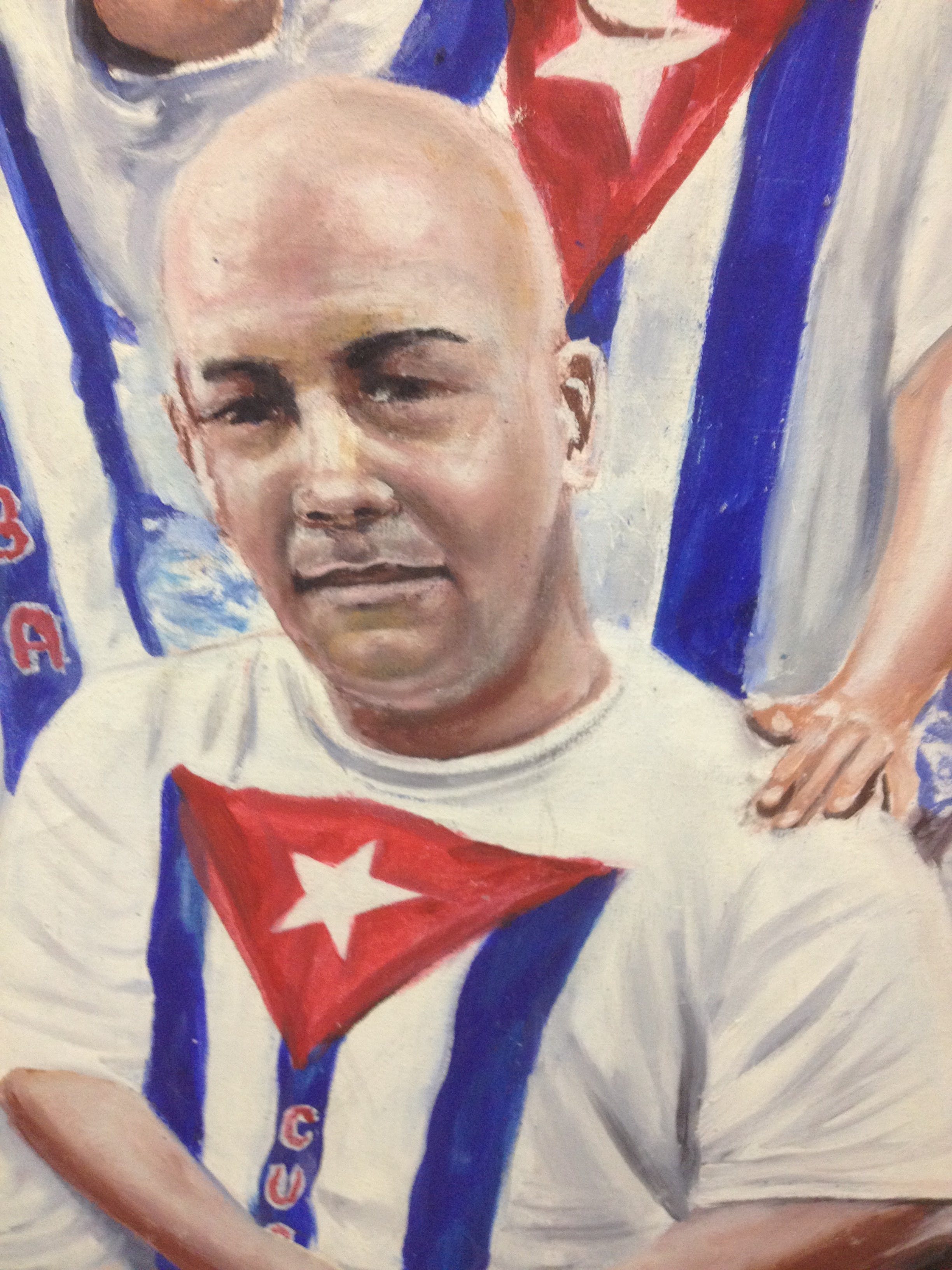 Niet of onleesbaar gesigneerd - Olieverf op doek - Groepsportret Cuba 2009 kopen? Bied vanaf 1!