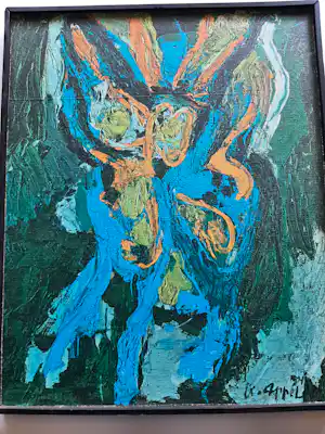 Karel Appel - Oleografie op canvas (op houten plaat) vendu pour 100€ !
