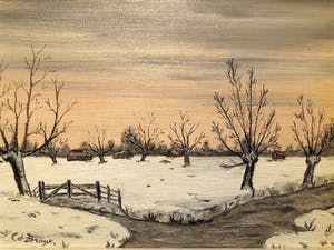 L. De Bruijn - Winterlandschap - Olieverf op doek, Ingelijst kopen? Bied vanaf 30!