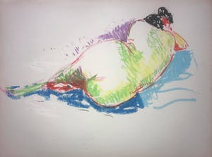 Juul Neumann - Naaktstudie - pastel op papier kopen? Bied vanaf 35!
