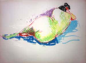 Juul Neumann - Naaktstudie - pastel op papier verkocht voor € 35!