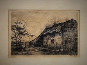 Toon de Jong - Fraaie droge naald Ets "Eemnes Buiten - Boerin doet de was " gesigneerd kopen? Bied vanaf 10!