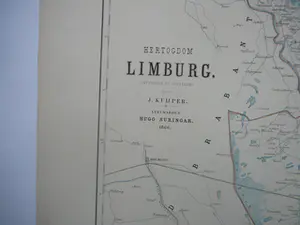 Jacob Kuyper - Kaart Hertogdom Limburg 1866 kopen? Bied vanaf 75!