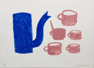 Klaas Gubbels - zeefdruk ‘Blauwe kan met kopjes’ - 2005 - oplage XX kopen? Bied vanaf 275!