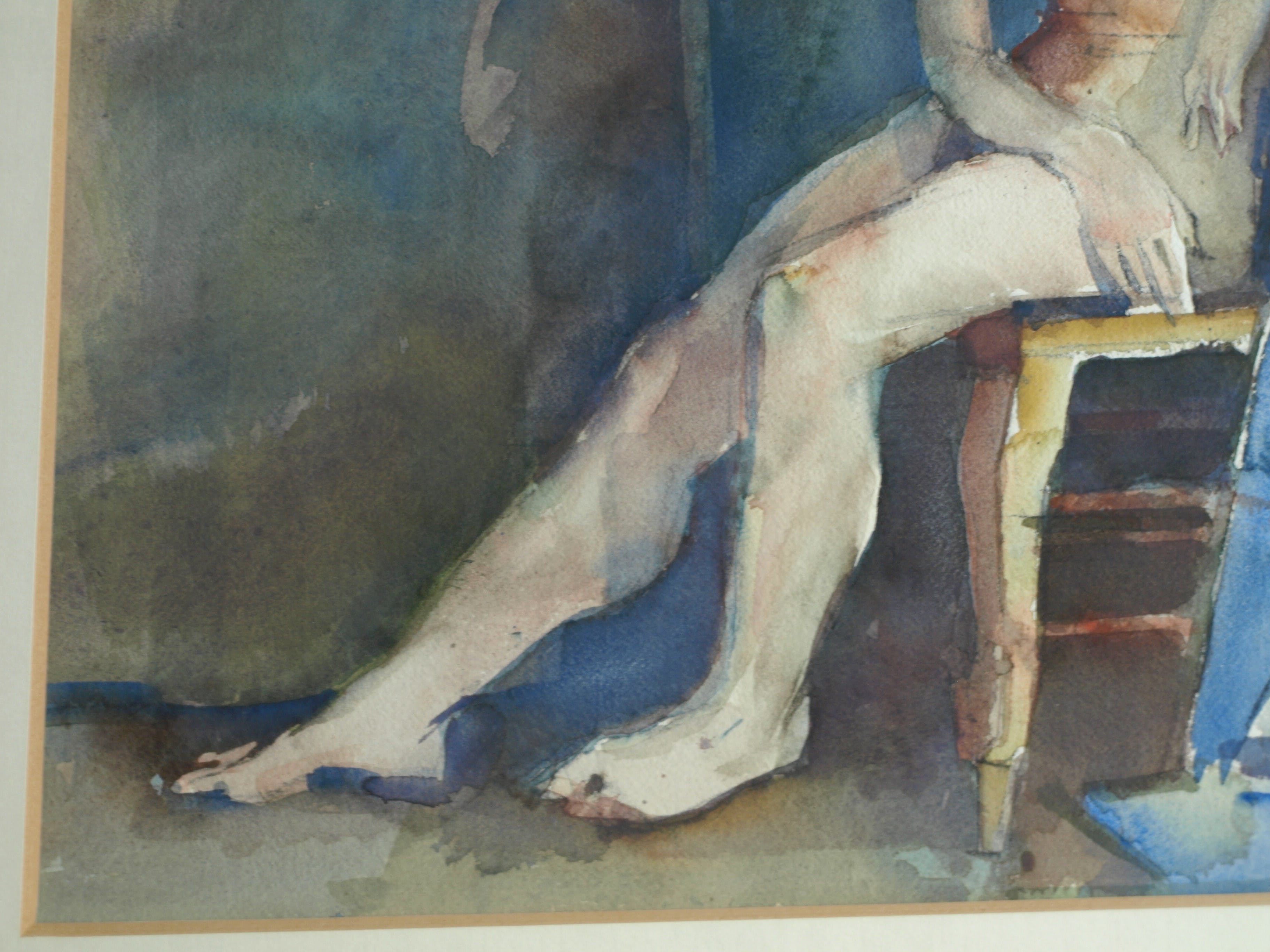 Jan Engelman - Aquarel , Naakte vrouw op een stoel – gesigneerd & ingelijst – ca 1970 kopen? Bied vanaf 100!