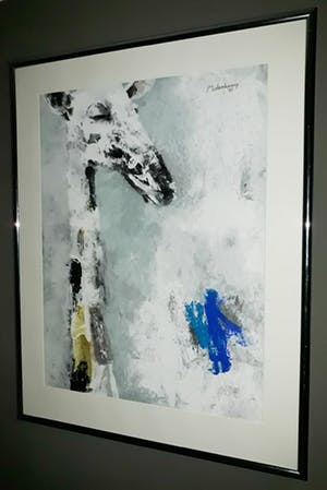 Nico Molenkamp - Giraffe overdag, zeefdruk (mooi ingelijst, groot!) kopen? Bied vanaf 350!