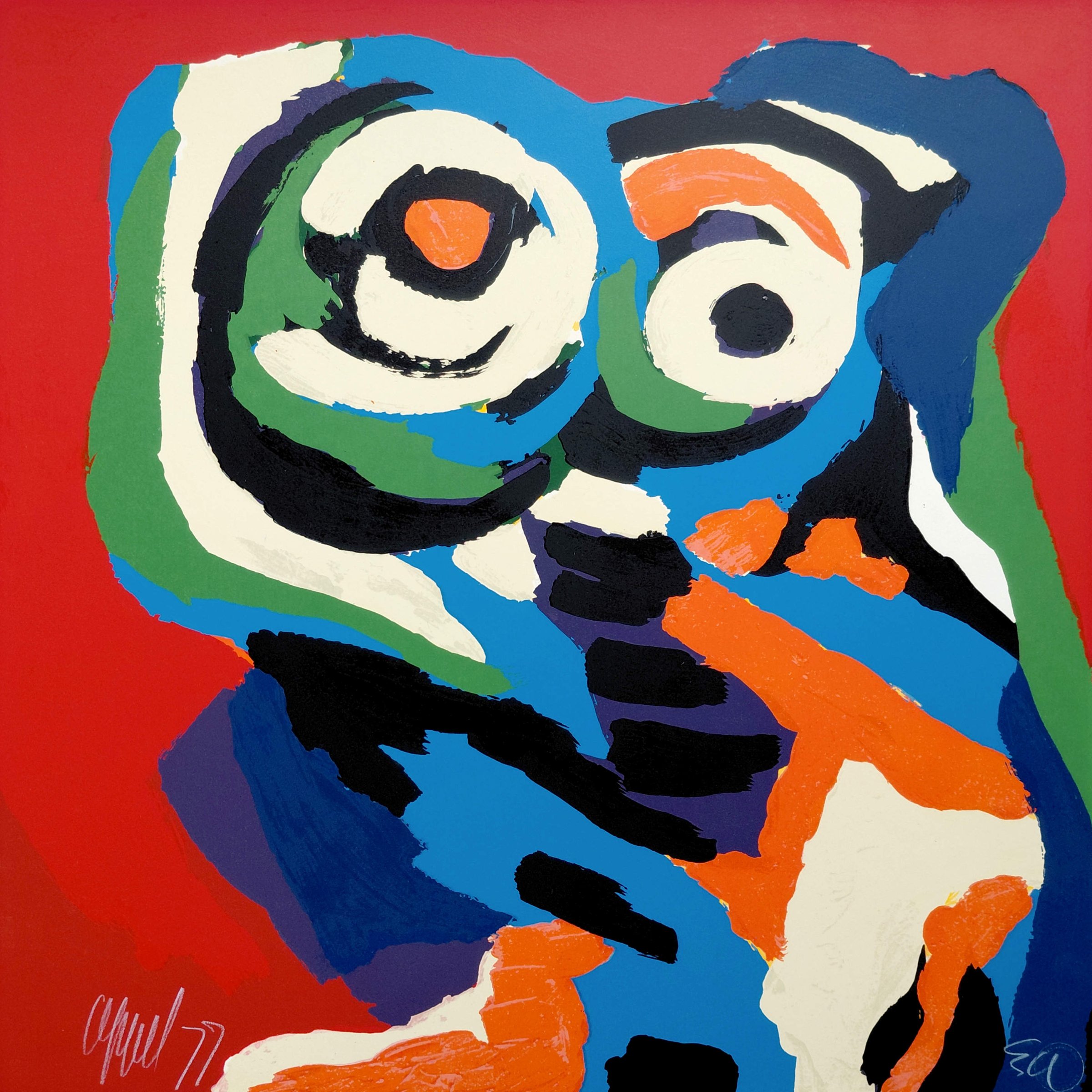 Karel Appel - Leef met mij, zeefdruk kopen? Bied vanaf 1250!