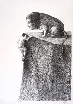 Roland Topor - Litho, Entête / Prent 190 verkocht voor € 80!