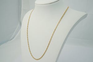 2293a - Chic 14 karaats geel-gouden zg. "Scroll" ketting -karabijnslot -gekeurd kopen? Bied vanaf 190!