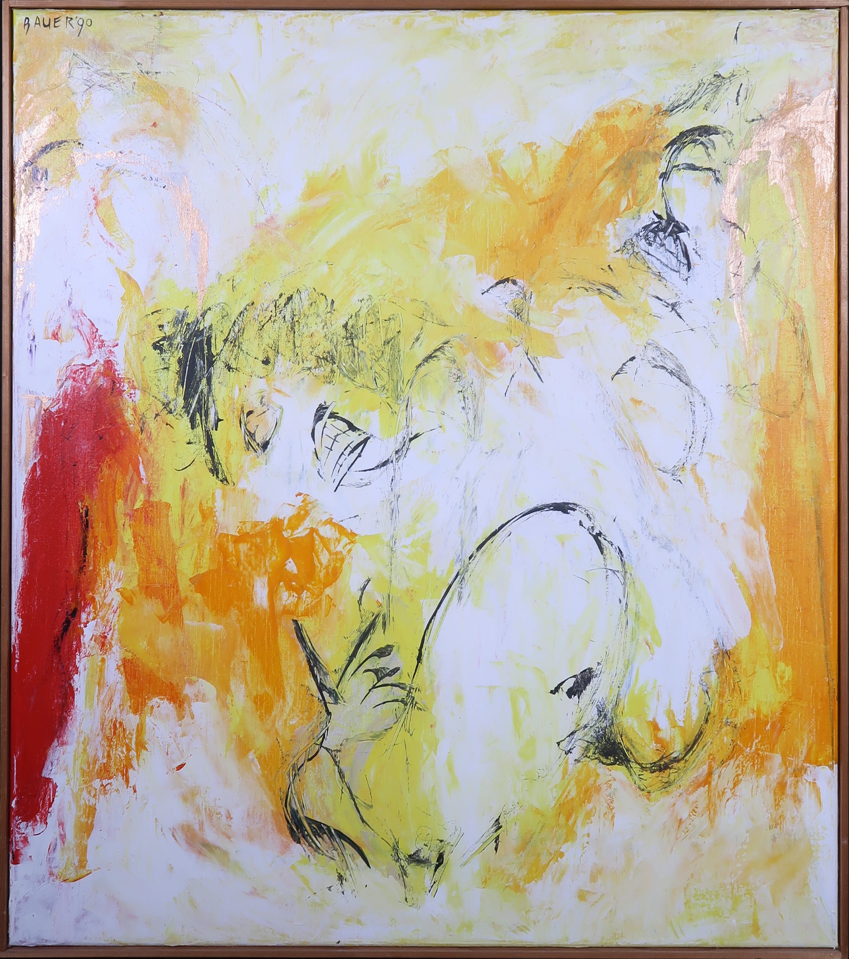 Menno Bauer - Acryl op doek, Wrange honing gezoet - Ingelijst verkocht voor € 150!