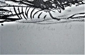 Aat Veldhoen - Rotskust = litho 1963 kopen? Bied vanaf 50!