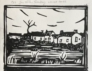 Jan Willem Versteeg - Abandoned houses ( houtsnede ) kopen? Bied vanaf 1!