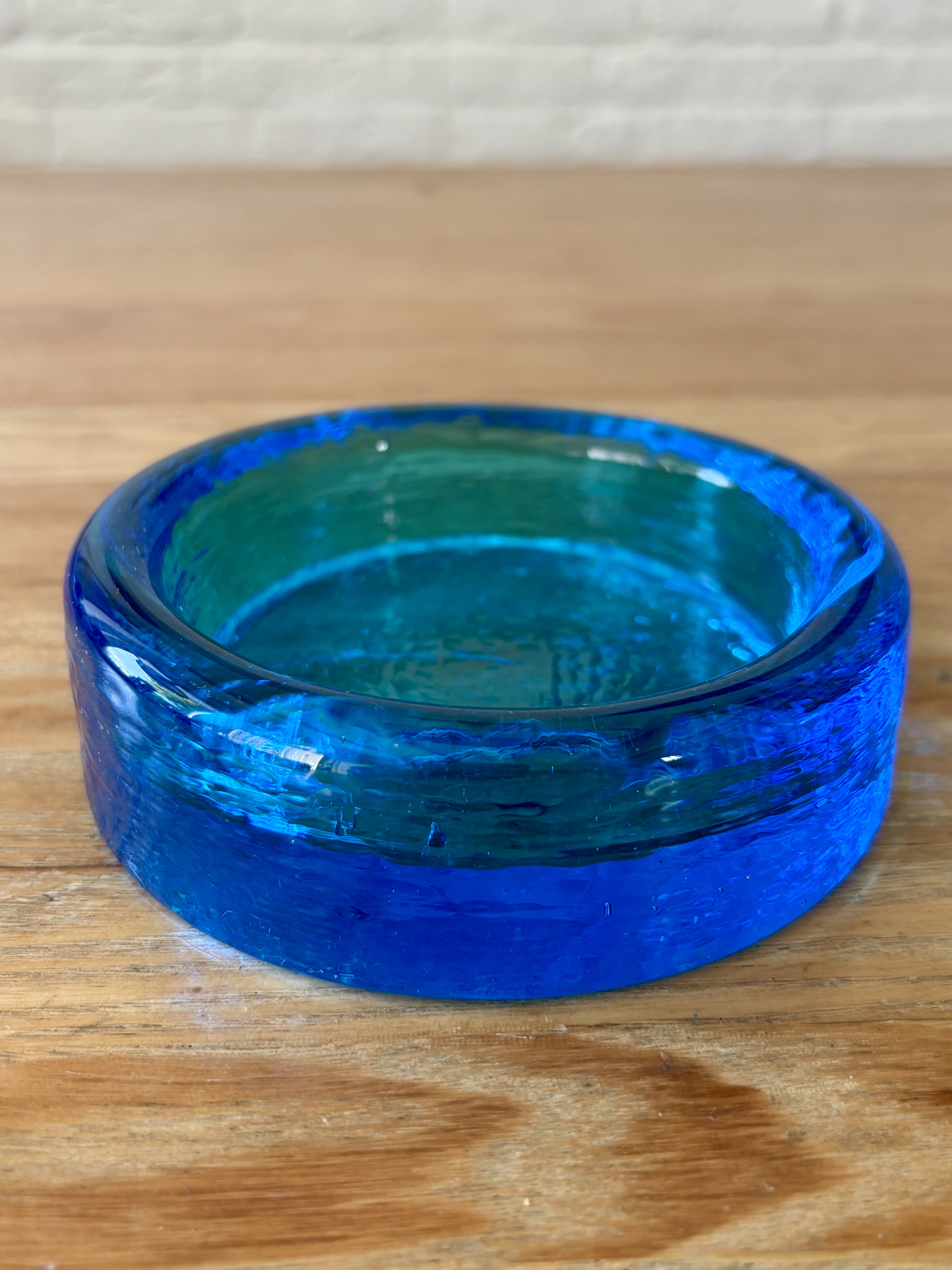 Holmegaard - Vintage blauw turquoise dik glazen vide-poche, 1980 kaufen? Bieten Sie von 20!