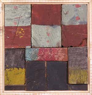 Christiaan Paul Damste - Collage van (beschilderd) hout, Blokken - Ingelijst verkocht voor € 300!